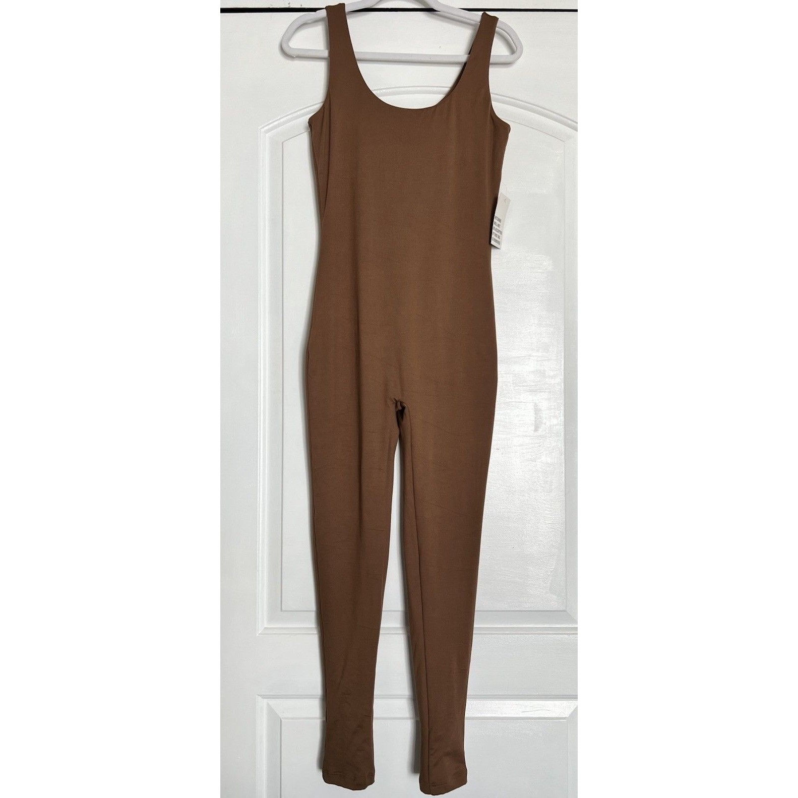 Bumpsuit The Lucy Unitard One Piece Jump Soft Jersey Mocha Maternity Outfit M — image 4 of 8